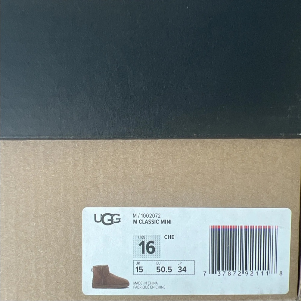 UGG Men's Classic Mini Boot Chestnut Suede Sheepskin Ankle Bootie Slip-On 16 - Picture 10 of 10
